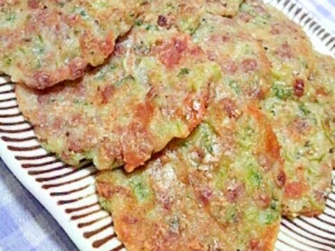 ゴーヤと納豆の味噌チーズチヂミ★卵不使用